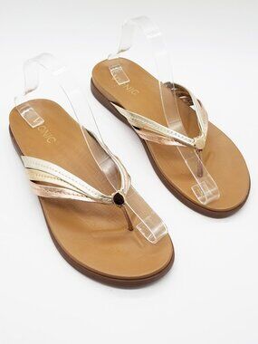 Vionic Catalina Mixed Metallic Thong Sandal Size 9M Comfort Slip On Slides $99